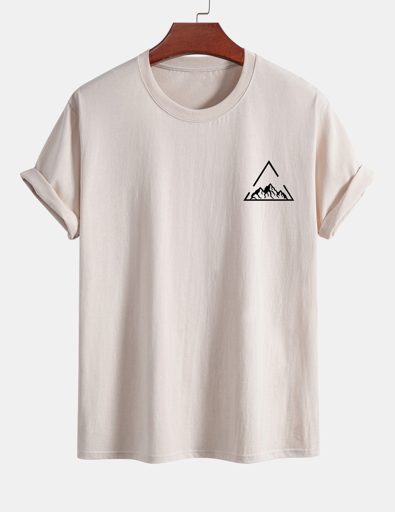 Regular Fit Mountain Print Cotton T-Shirt