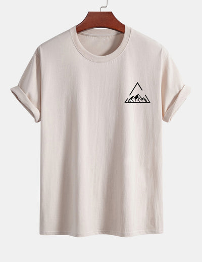 Regular Fit Mountain Print Cotton T-Shirt