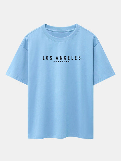 Los Angeles Print Drop Shoulder Oversize T-Shirt