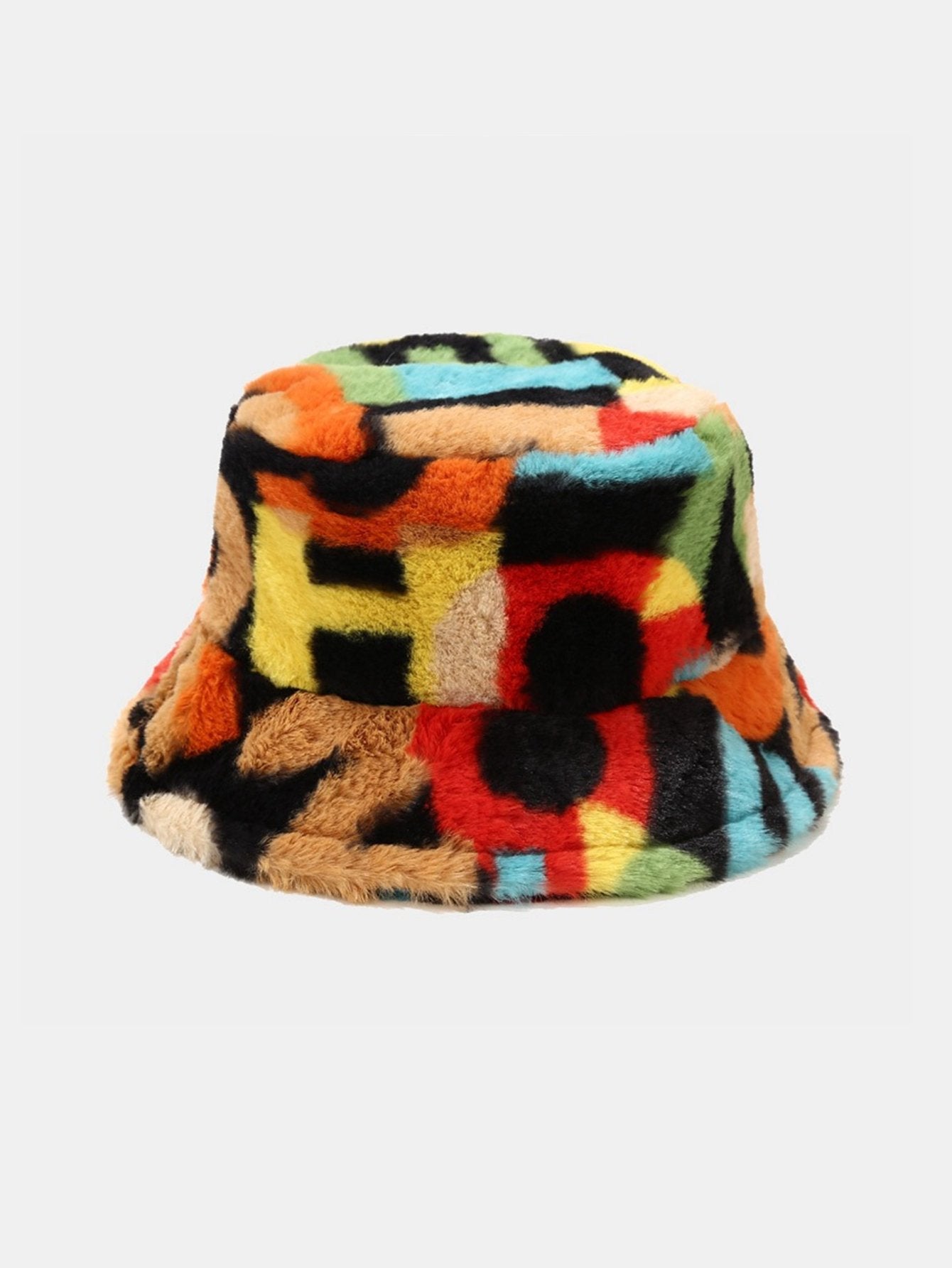 Colorful Pattern Plush Bucket Hat