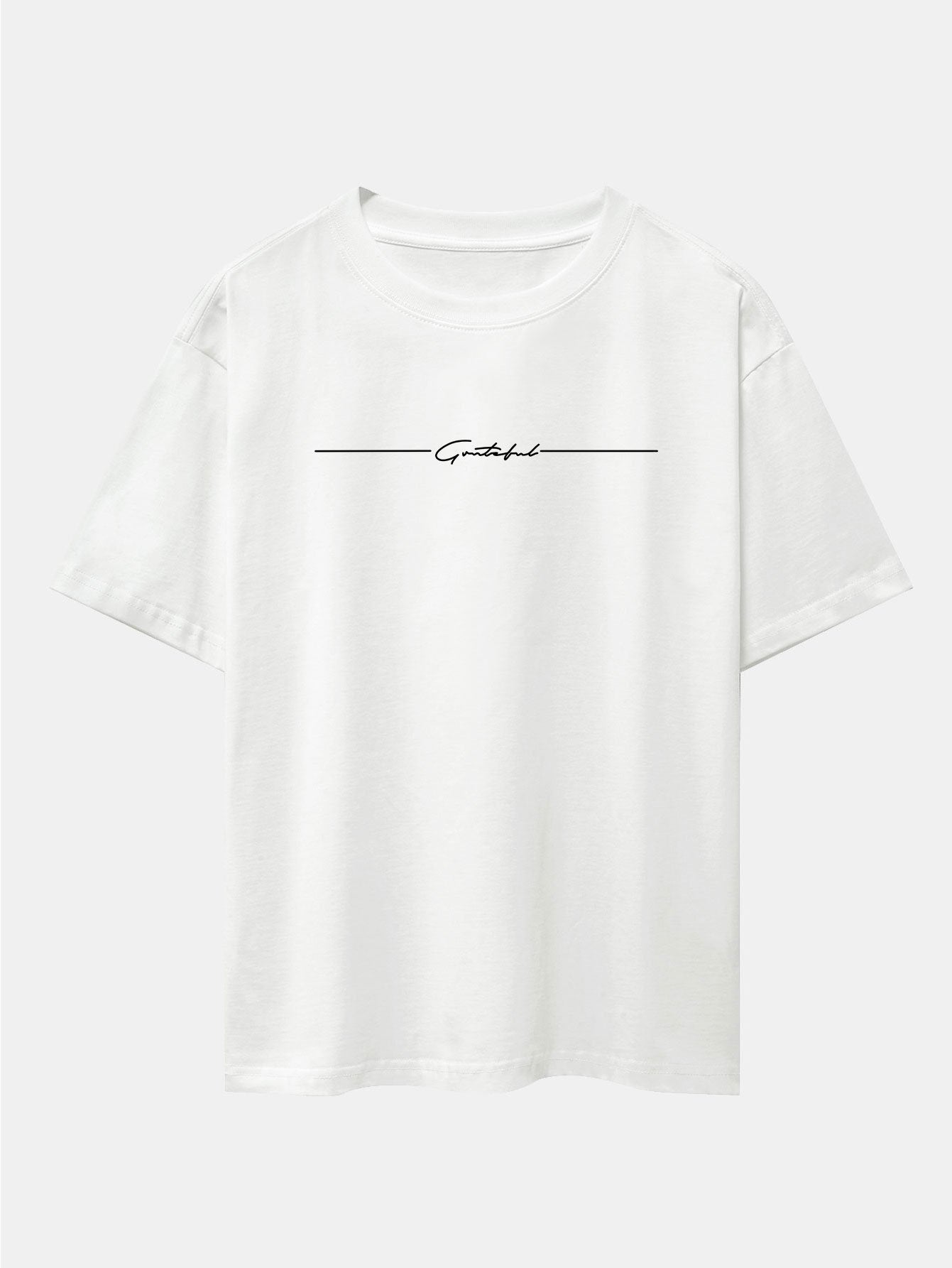 Slogan Print Drop Shoulder Oversize T-Shirt