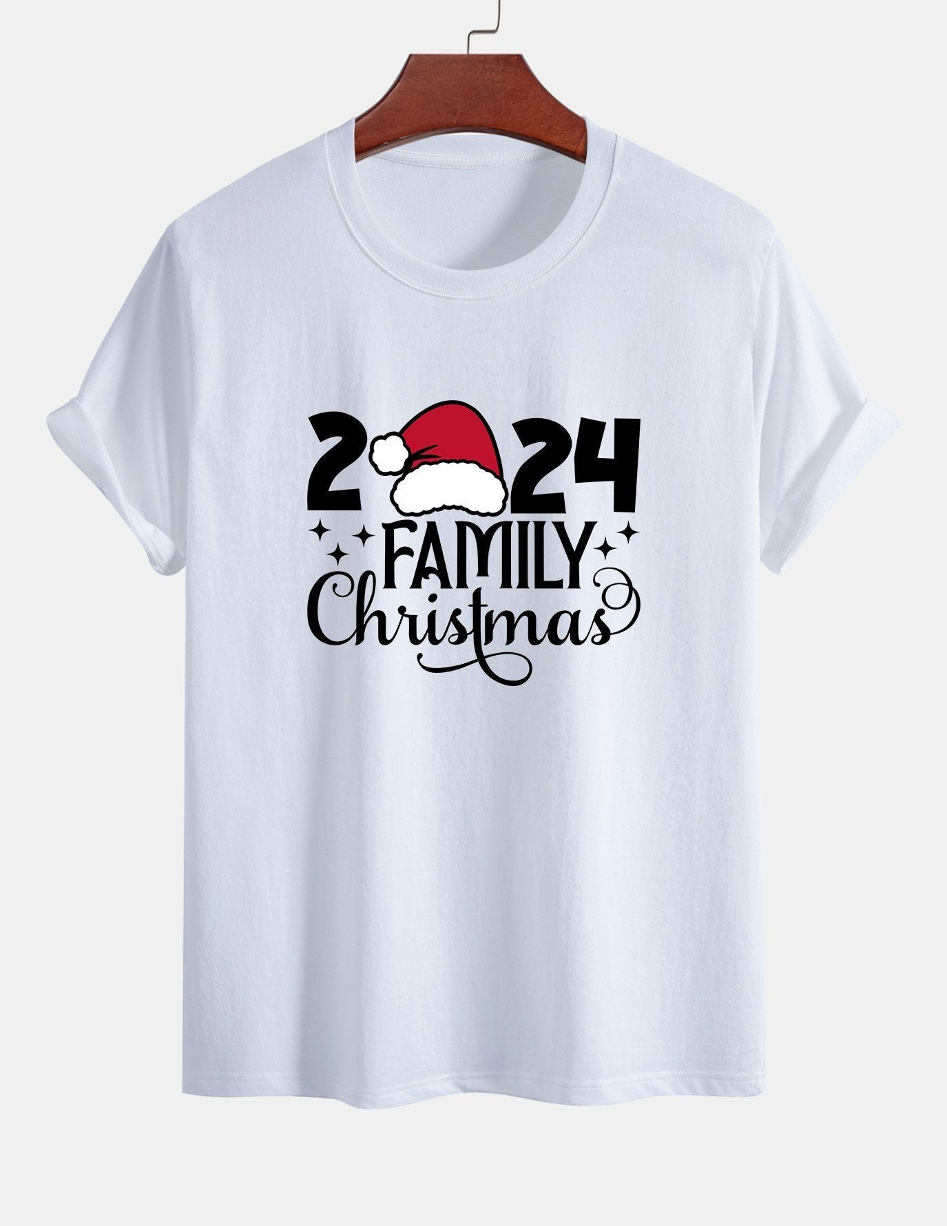 Regular Fit Family Christmas 2024 Print Cotton T-Shirt