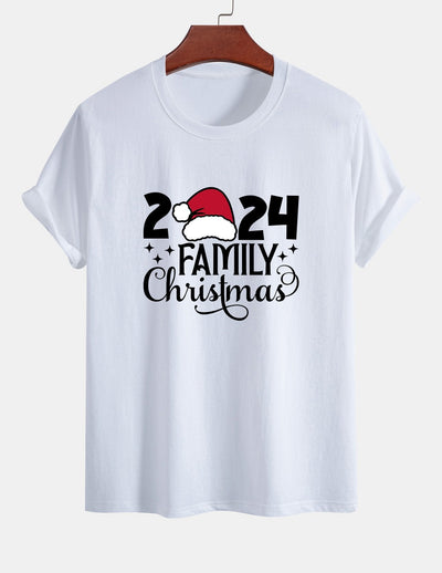 Regular Fit Family Christmas 2024 Print Cotton T-Shirt