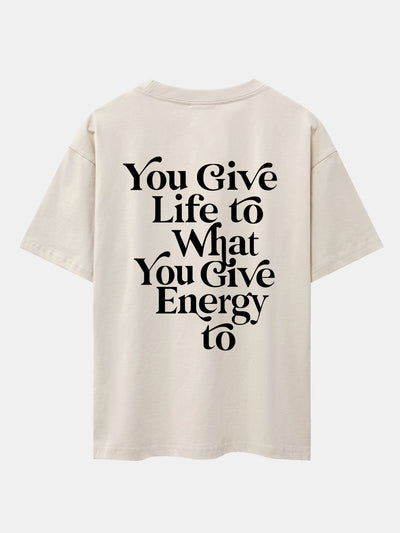 Slogan Back Print Drop Shoulder Oversize T-Shirt