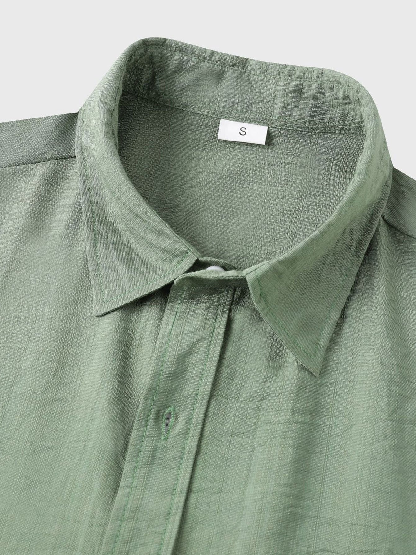 Short Sleeve Textured Button Up Shirt