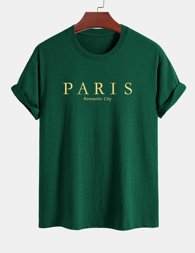 Regular Fit Paris Slogan Cotton T-Shirt