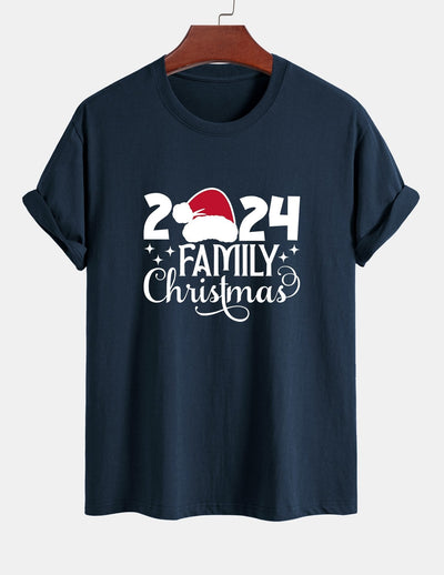 Regular Fit Family Christmas 2024 Print Cotton T-Shirt