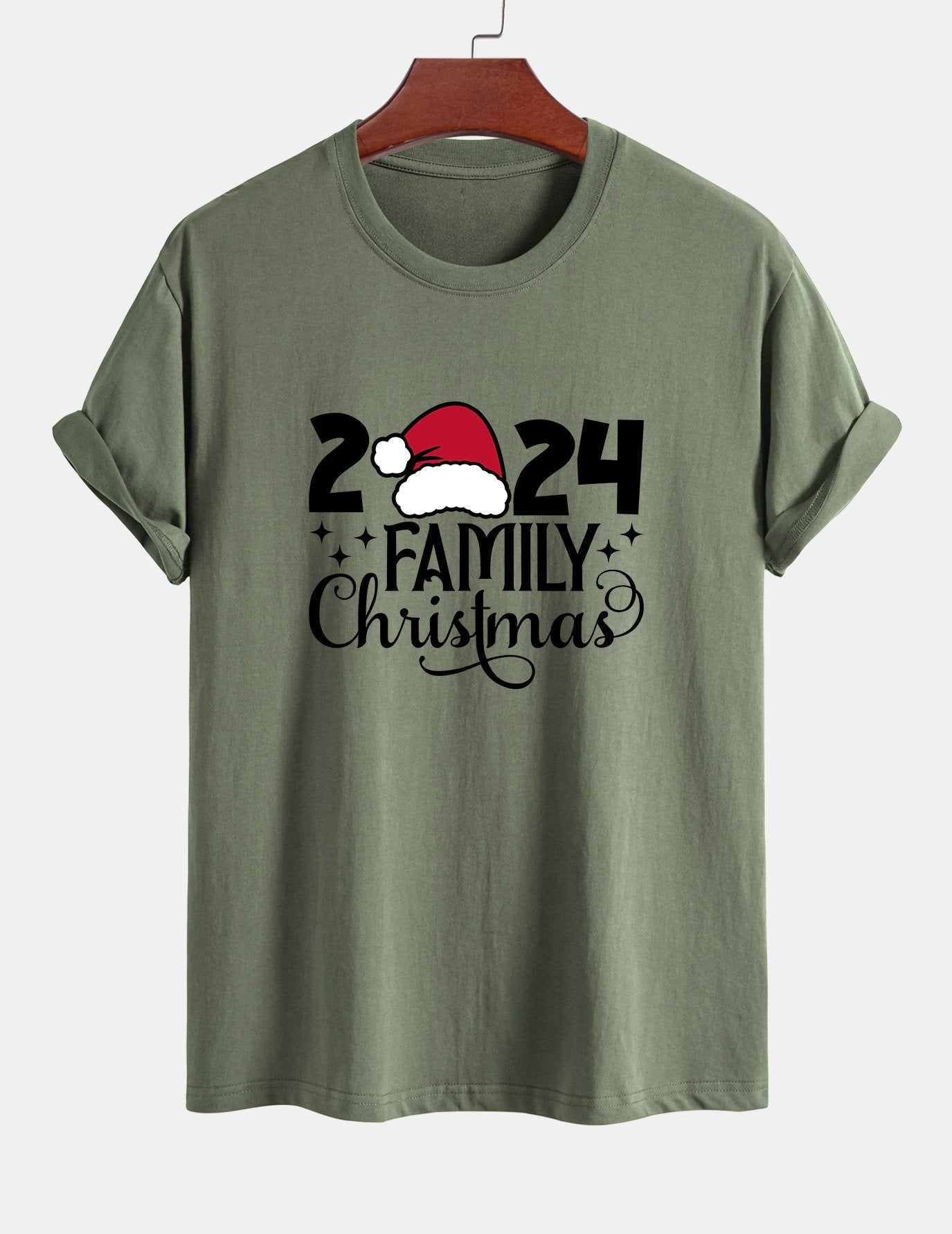 Regular Fit Family Christmas 2024 Print Cotton T-Shirt