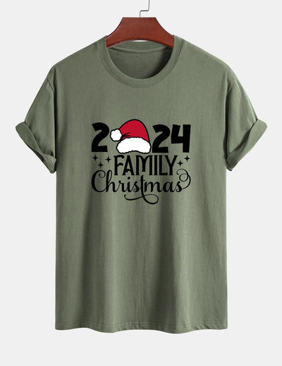 Regular Fit Family Christmas 2024 Print Cotton T-Shirt