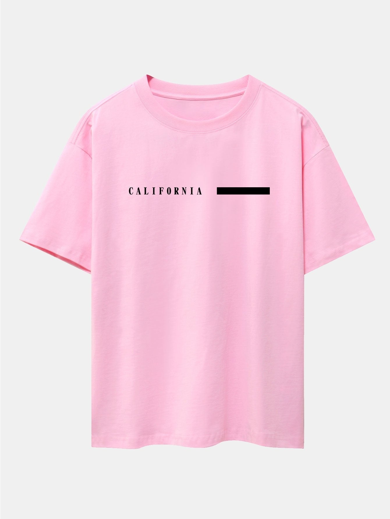 California Slogan Print Drop Shoulder Oversize T-Shirt