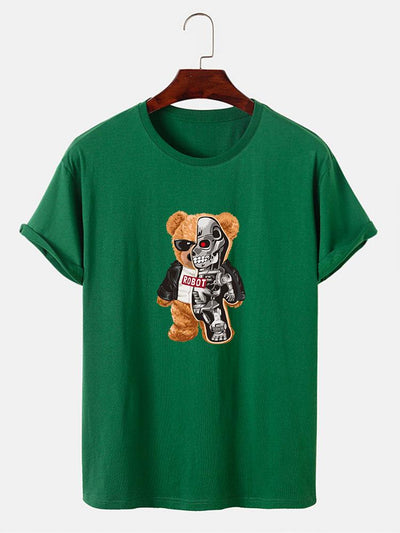 Mechanical Bear Print T-Shirt