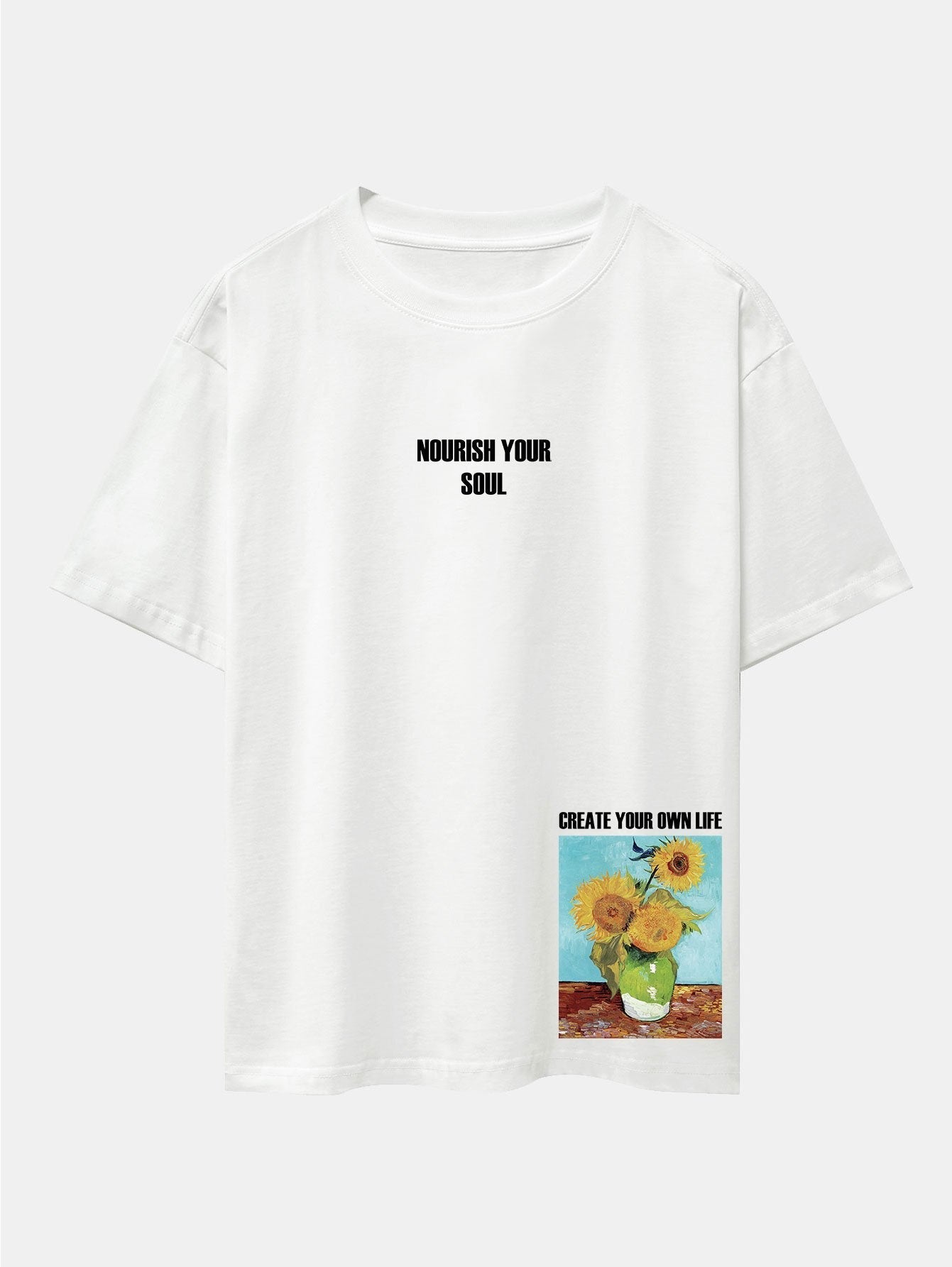 Sunflower Slogan Print Drop Shoulder Oversize T-Shirt