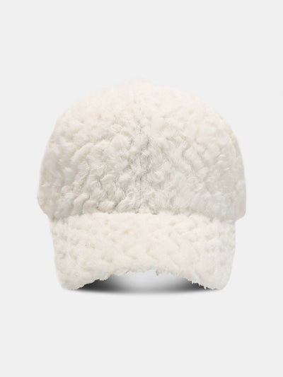 Wave Shape Solid Color Plush Baseball Cap