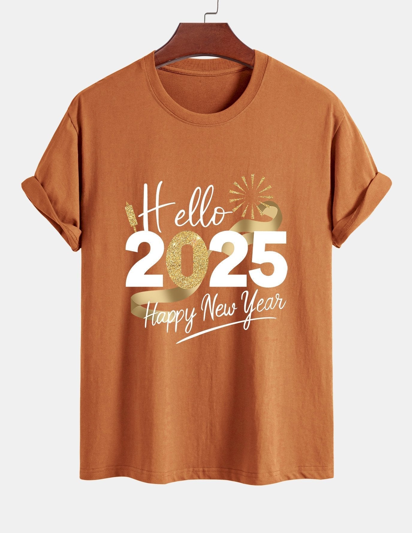 Regular Fit New Year 2025 Print Cotton T-Shirt