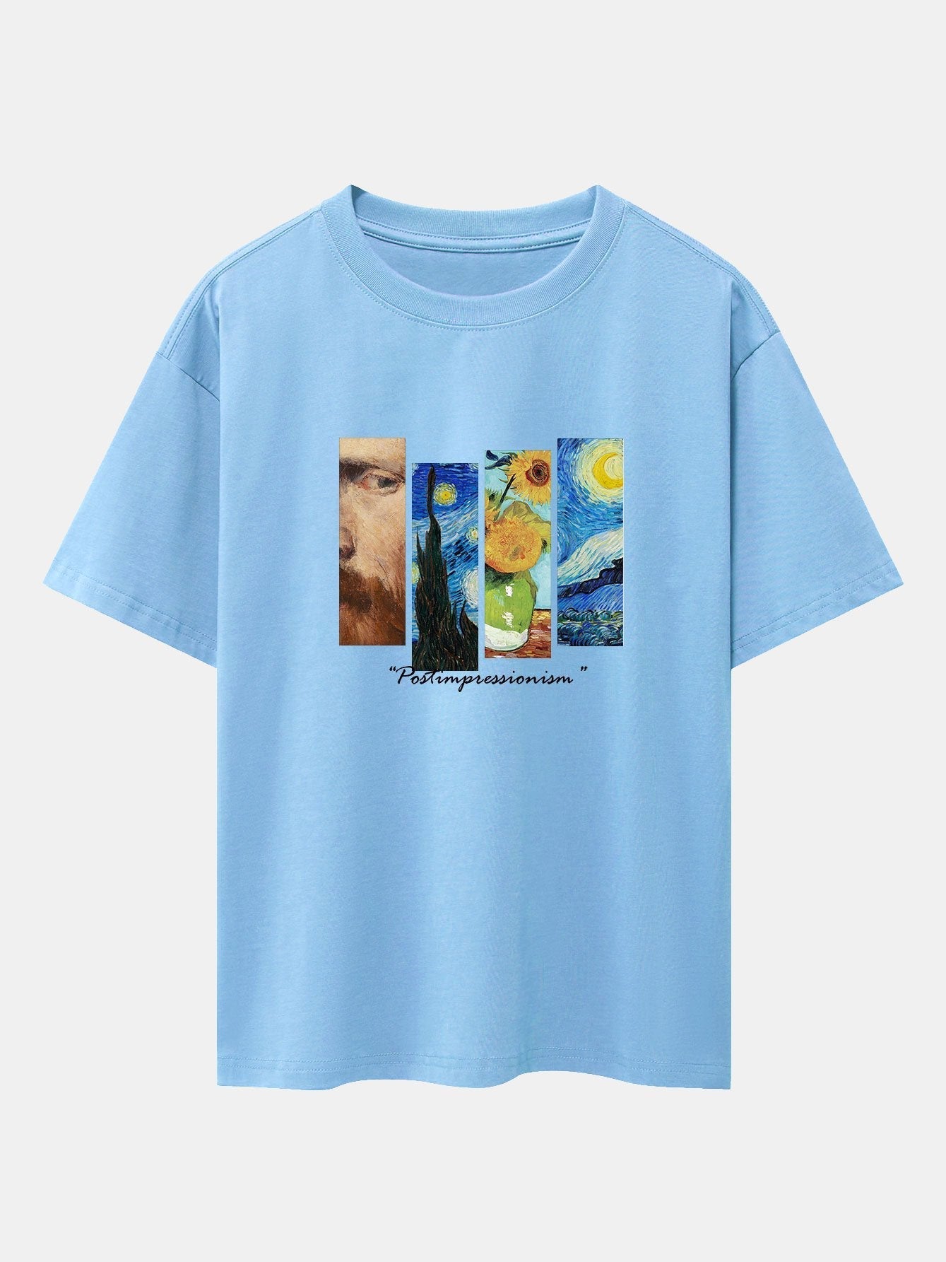 Starry Sky Sunflower Print Drop Shoulder Oversize T-Shirt