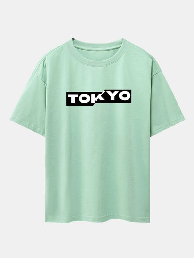 Tokyo Print Drop Shoulder Oversize T-Shirt