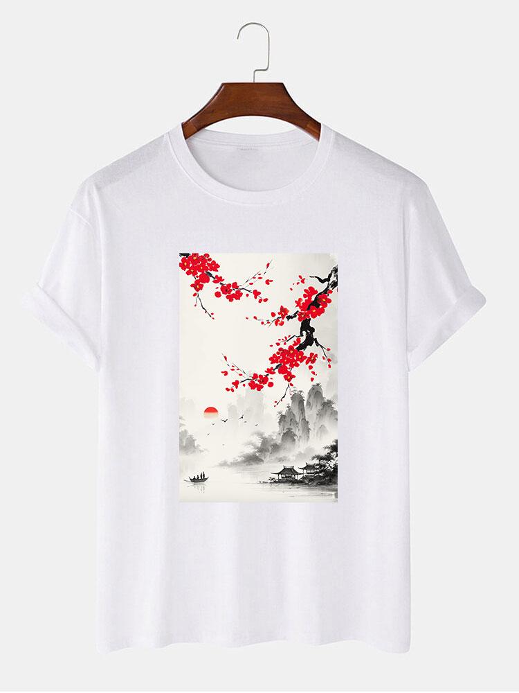 Ink Landscape Print T-Shirt