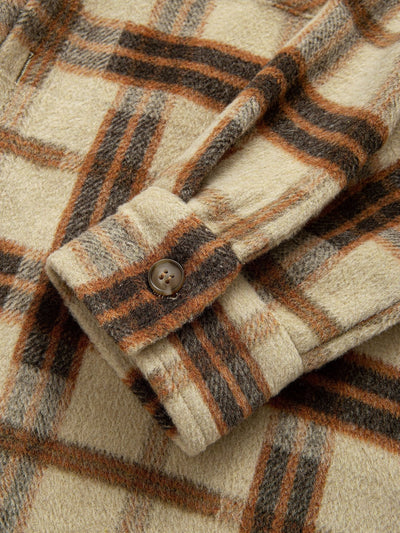 Relax Fit Heavy Weight Flannel Plaid Hooded Shirt