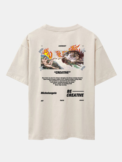 Create Adam Slogan Back Print Drop Shoulder Oversize T-Shirt