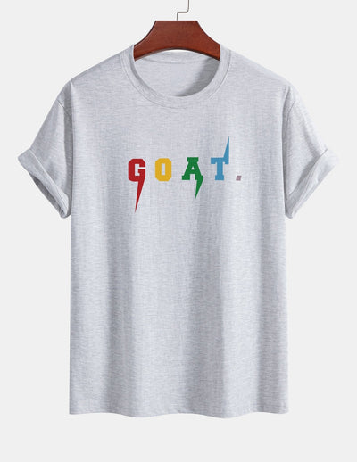 Regular Fit Goat Print Cotton T-Shirt