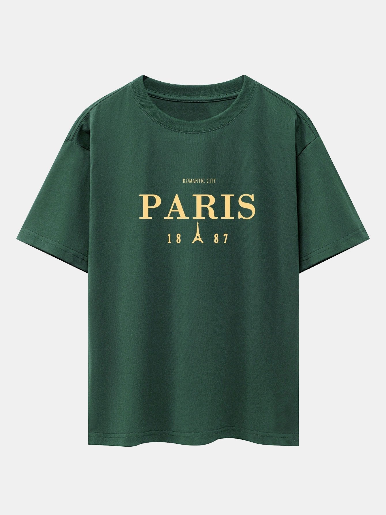 Paris Print Drop Shoulder Oversize T-Shirt