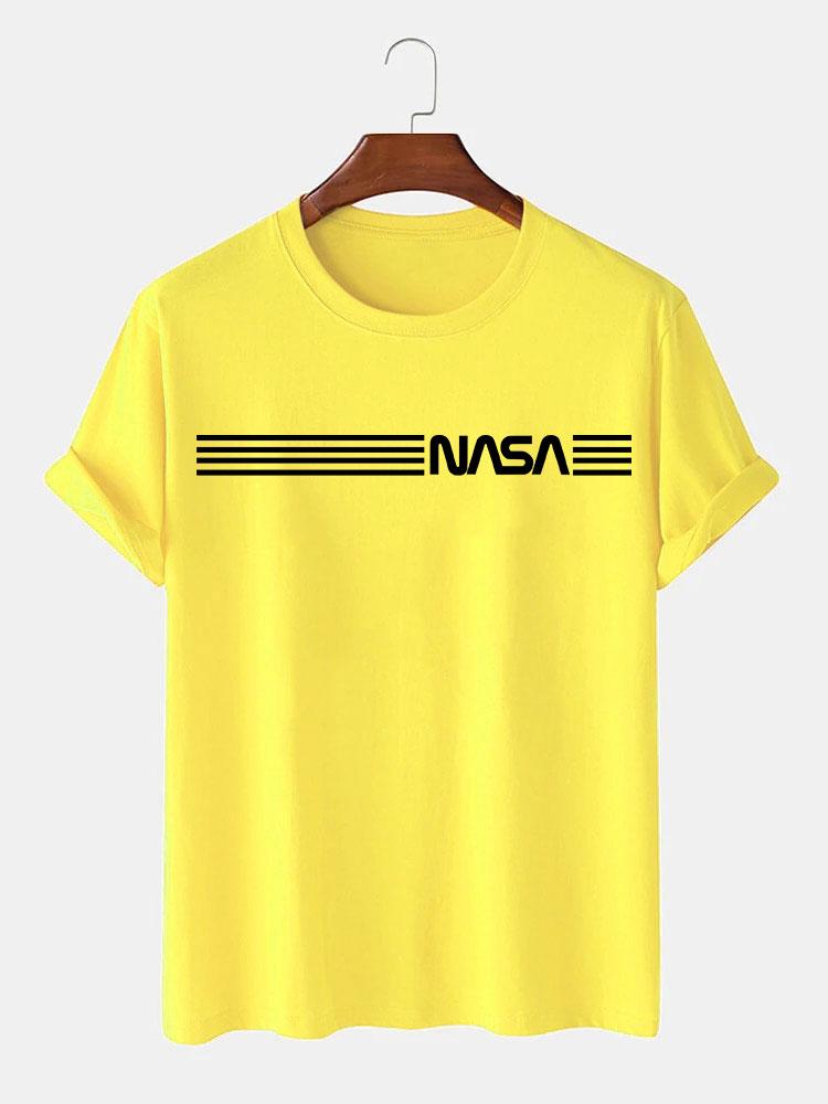 Nasa Stripe Print T-Shirts