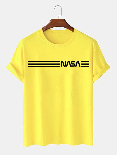 Nasa Stripe Print T-Shirts