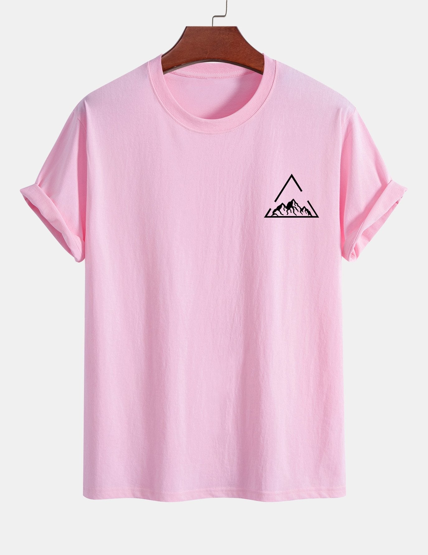 Regular Fit Mountain Print Cotton T-Shirt