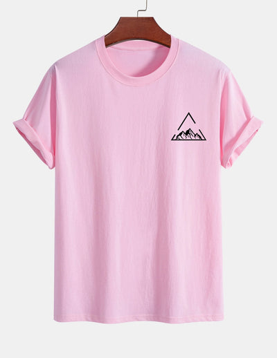 Regular Fit Mountain Print Cotton T-Shirt