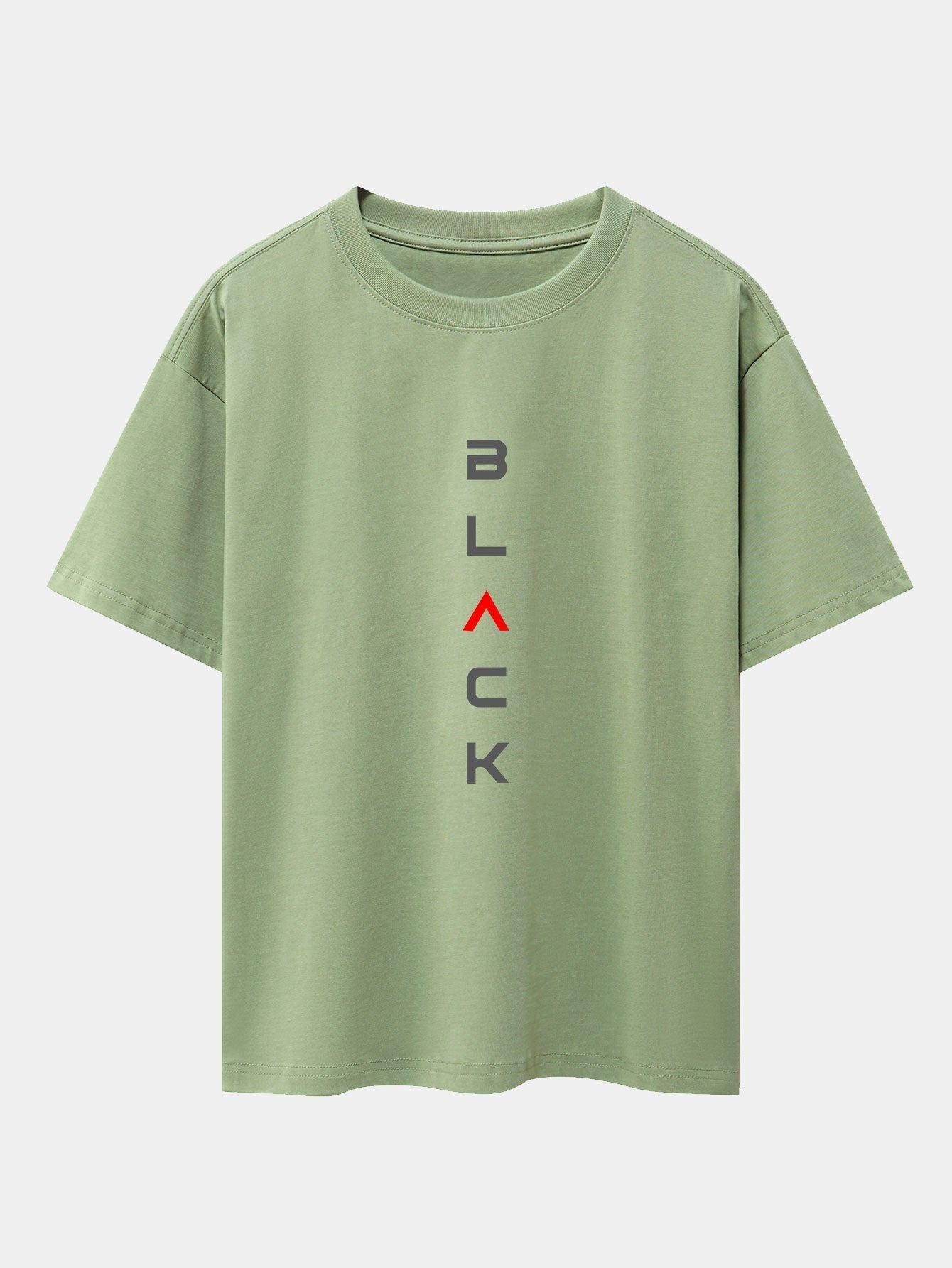 Black Print Drop Shoulder Oversize T-Shirt