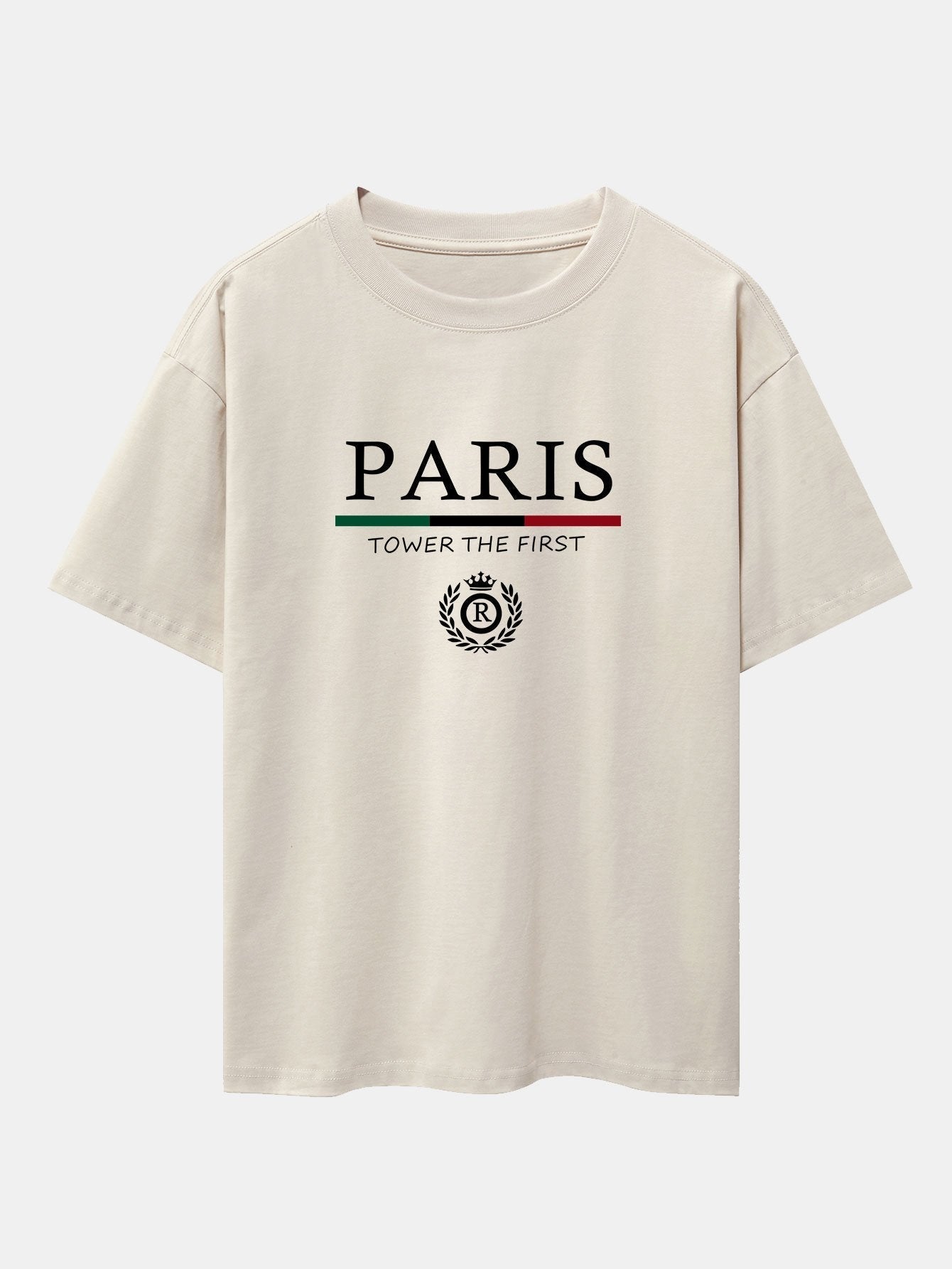 Paris Slogan Print Drop Shoulder Oversize T-Shirt