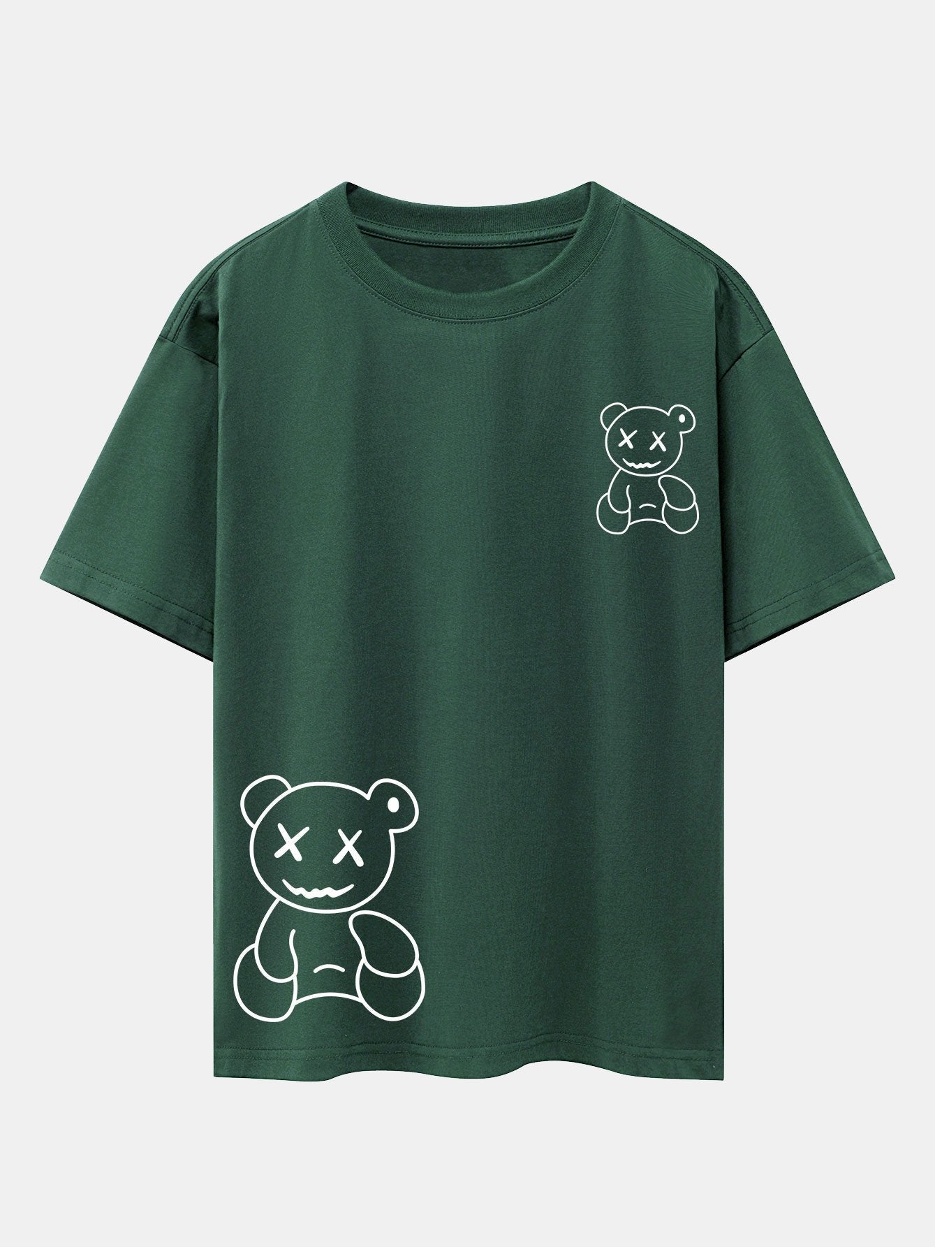 Bear line Print Drop Shoulder Oversize T-Shirt