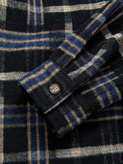 Relax Fit Heavy Weight Flannel Plaid Hooded Shirt