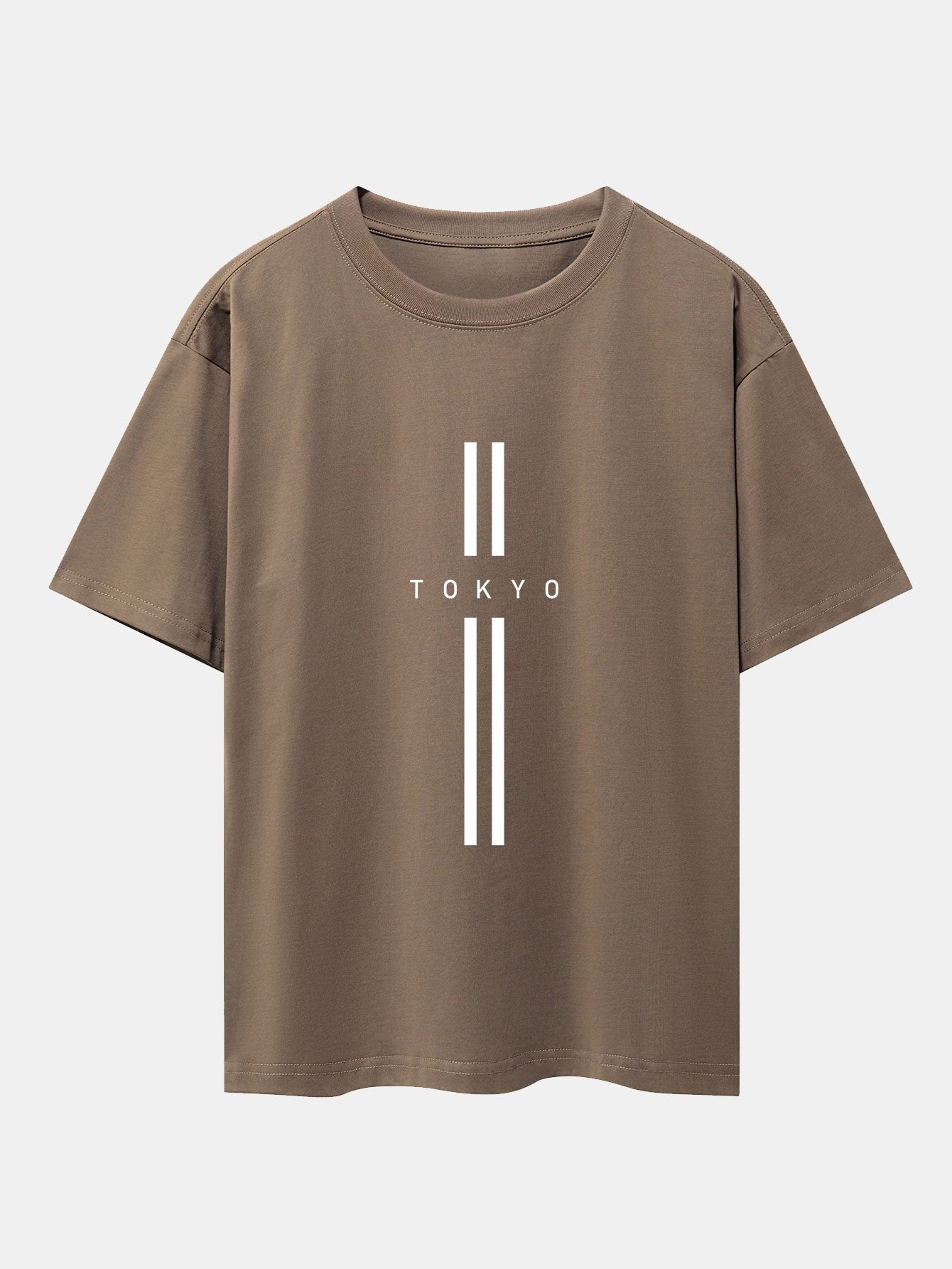 Stripe Tokyo Print Drop Shoulder Oversize T-Shirt