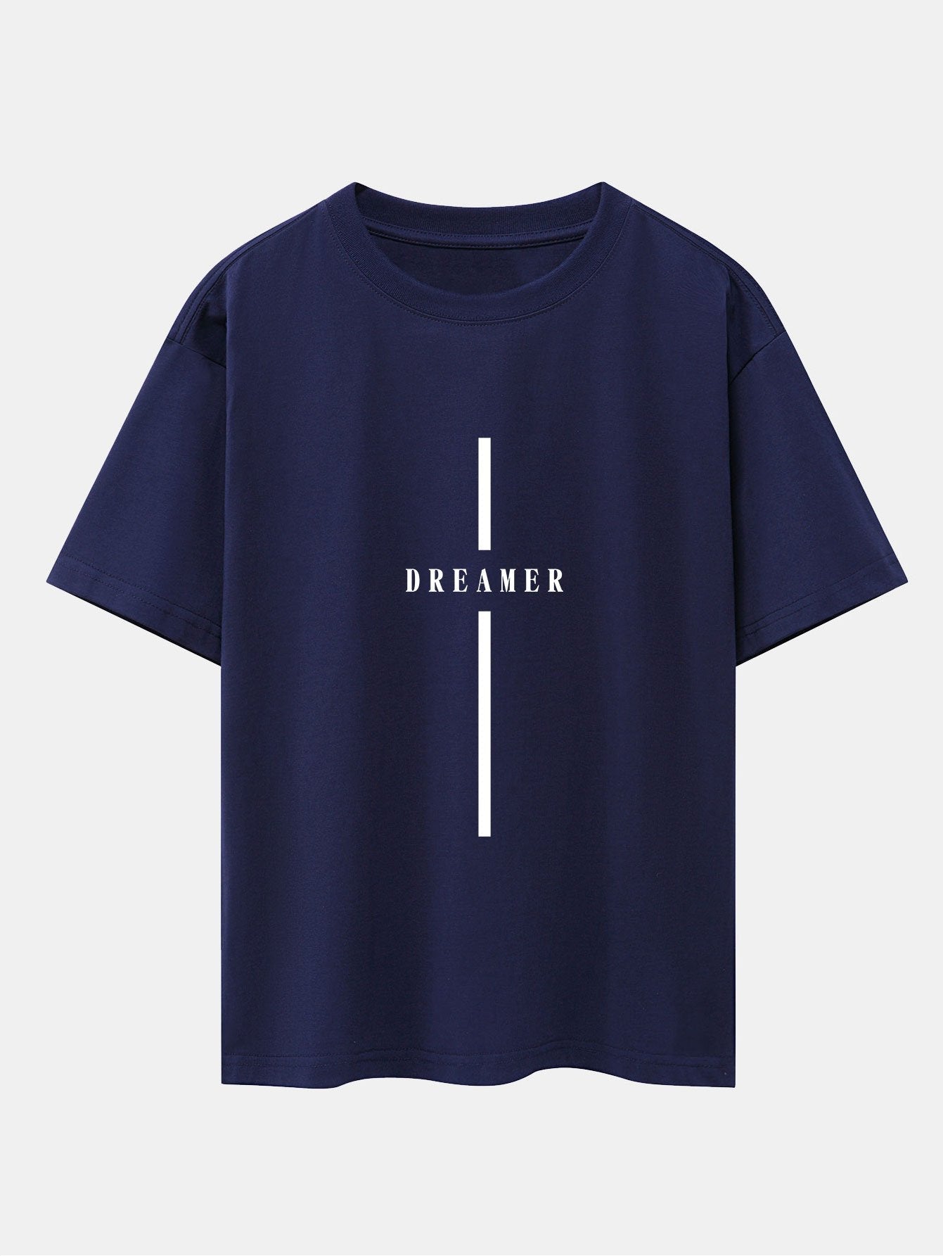 Stripe Dreamer Print Drop Shoulder Oversize T-Shirt