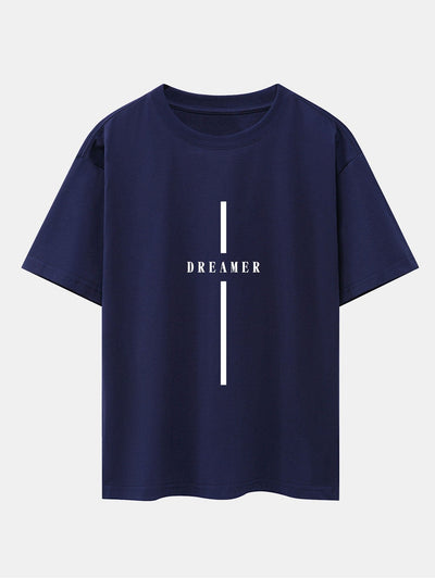Stripe Dreamer Print Drop Shoulder Oversize T-Shirt