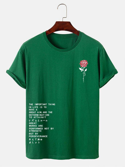 Rose Slogan Print T-Shirt