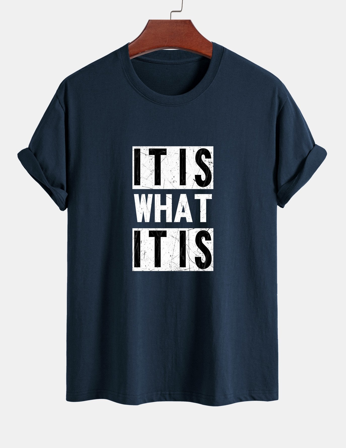 Regular Fit It Is What It Is Print Cotton T-Shirt