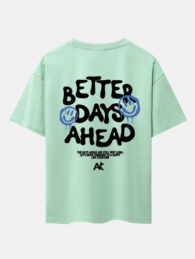 Smiley Slogan Back Print Drop Shoulder Oversize T-Shirt