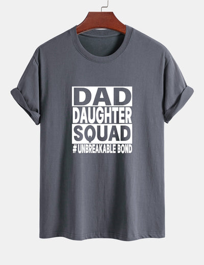 Regular Fit Dad And Daughter Squad Print Cotton T-Shirt