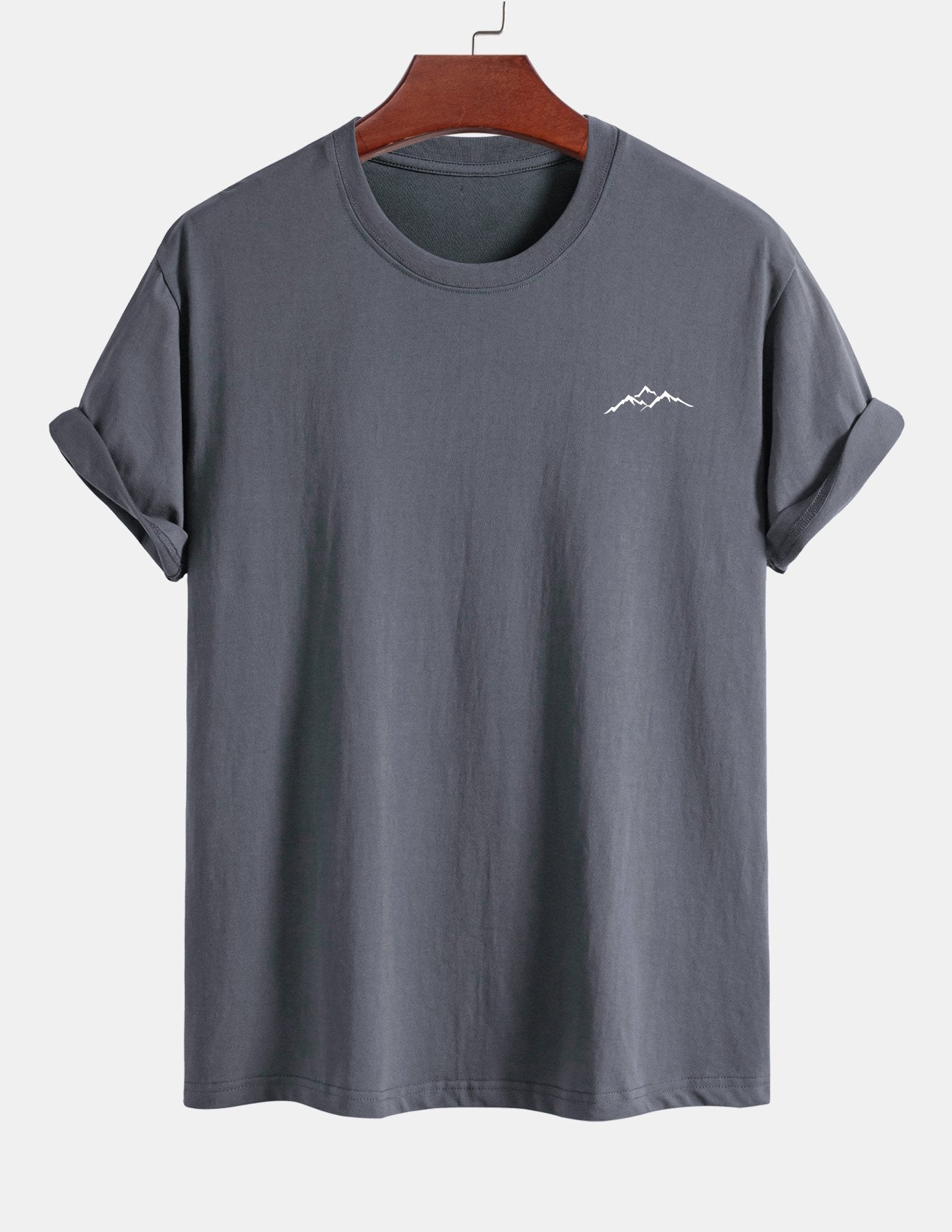 Regular Fit Mountains Print Cotton T-Shirt