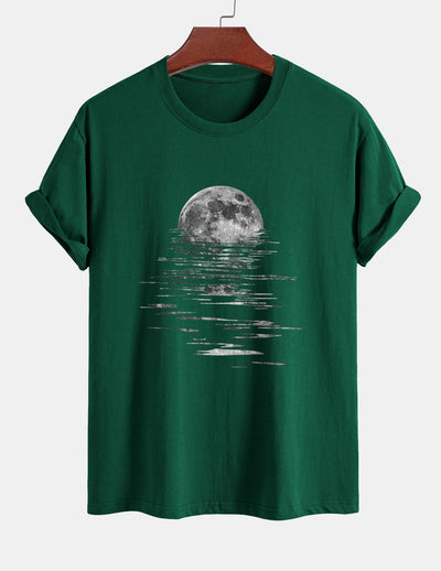 Regular Fit Moon Print Cotton T-Shirt