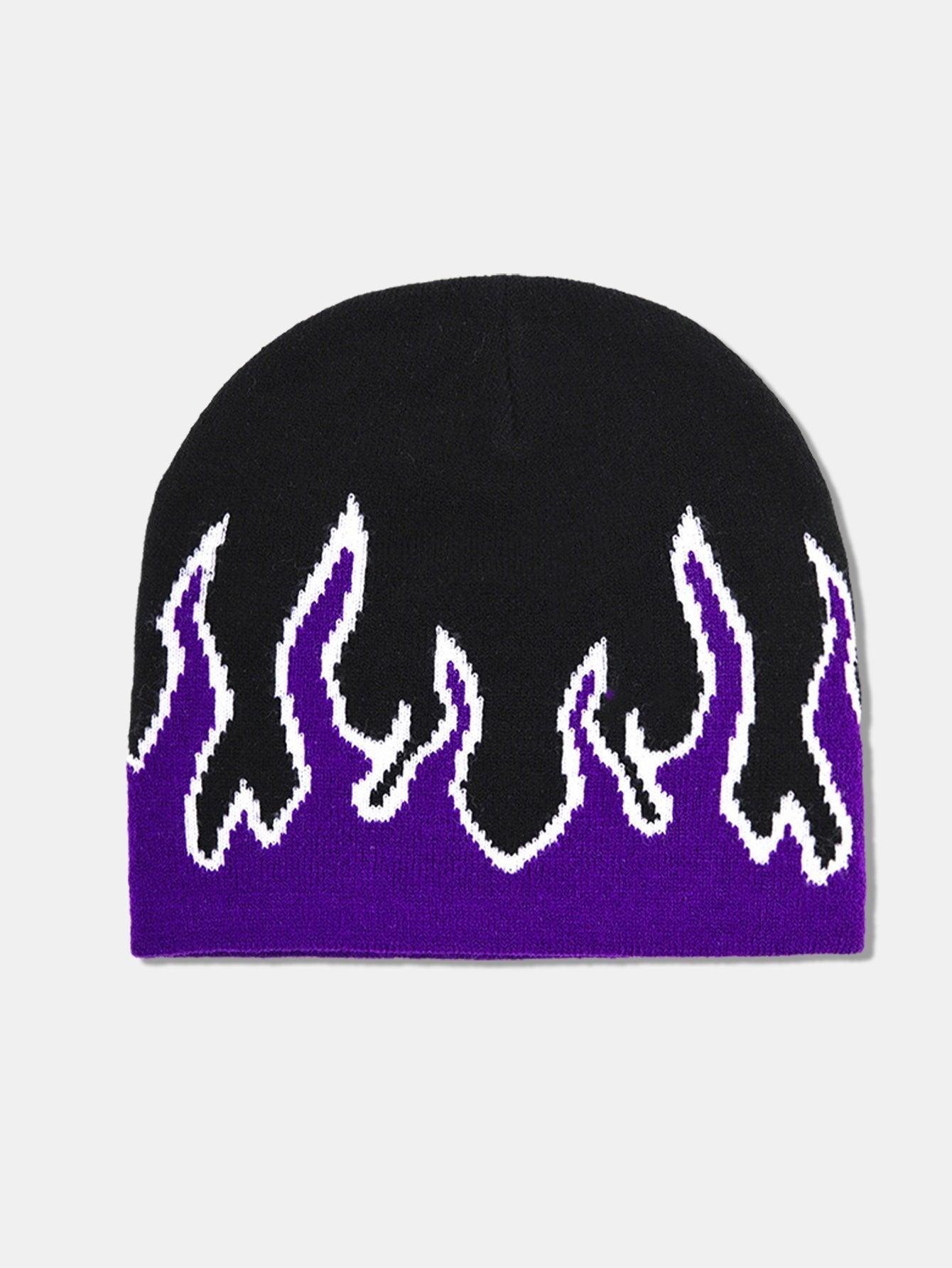 Street Hip-hop Style Flame Pattern Decorative Knitted Hat