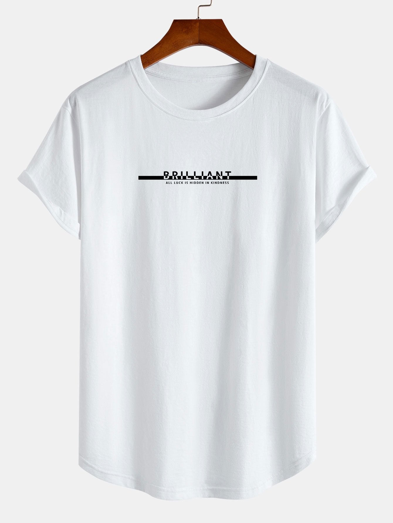 Brilliant Print Cotton Arc Hem T-Shirt