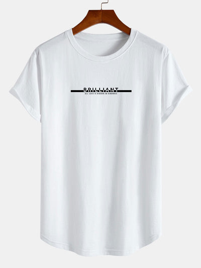 Brilliant Print Cotton Arc Hem T-Shirt