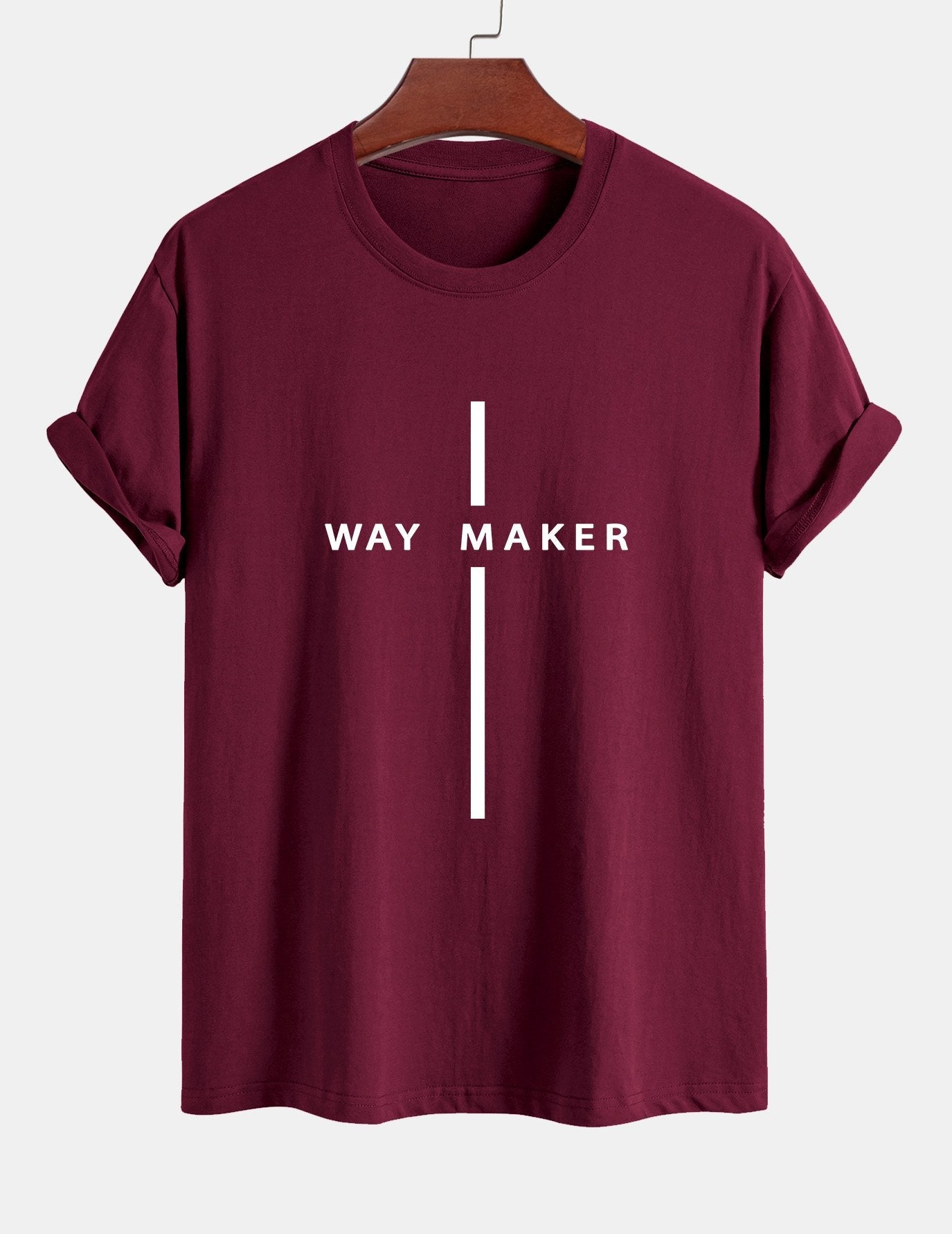 Regular Fit Way Maker Stripe Print Cotton T-Shirt