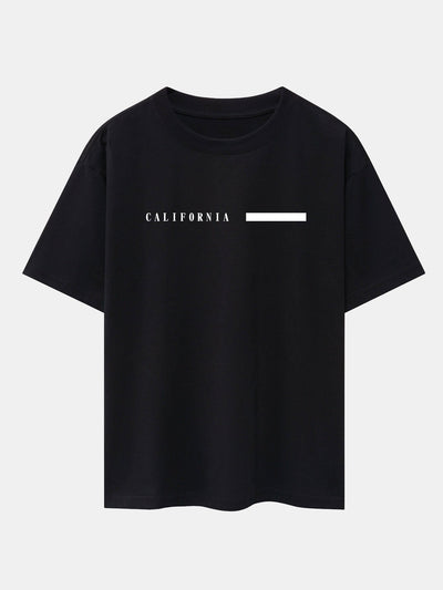 California Slogan Print Drop Shoulder Oversize T-Shirt
