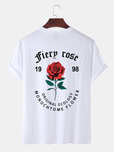 Dissolving Rose Slogan Print T-Shirt