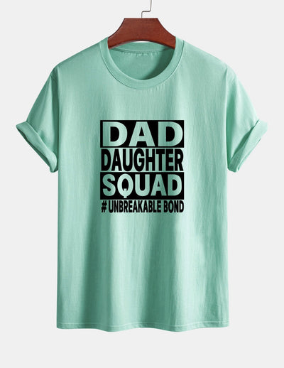 Regular Fit Dad And Daughter Squad Print Cotton T-Shirt
