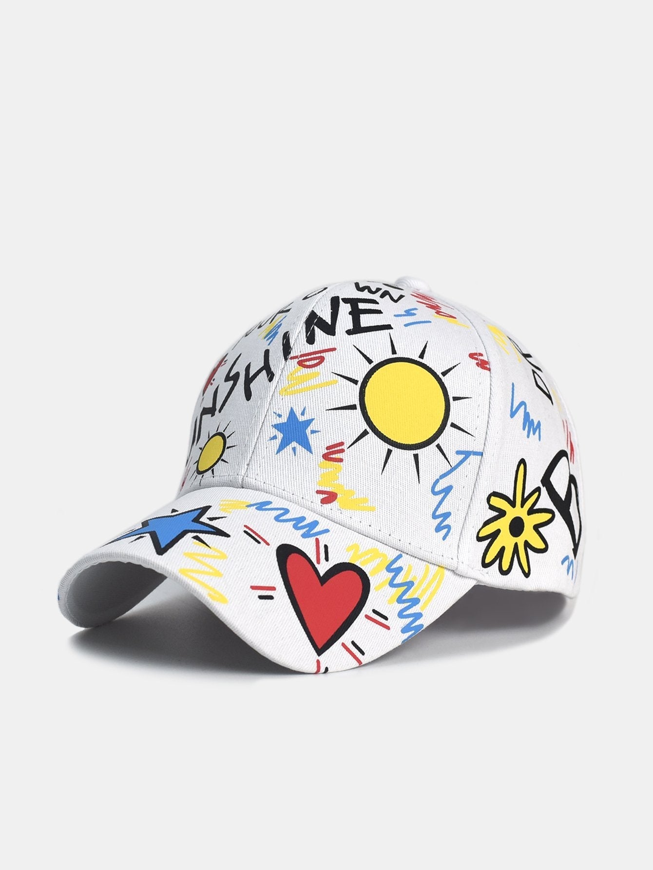 Hip Hop Graffiti Sun Slogan Pattern Baseball Cap